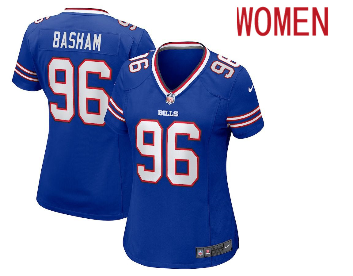 Cheap Women Buffalo Bills 96 Boogie Basham Nike Royal Game NFL Jersey